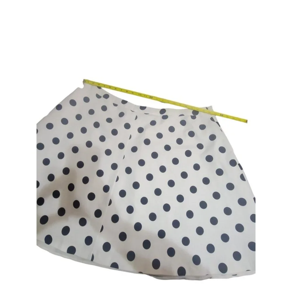 White Black Polkadot A-line Skirt 24W Retro Rockabilly Pockets Crinoline Lined - Picture 9 of 15